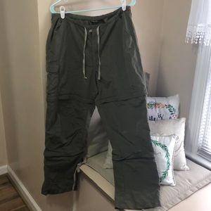 Green convertible hiking pants.